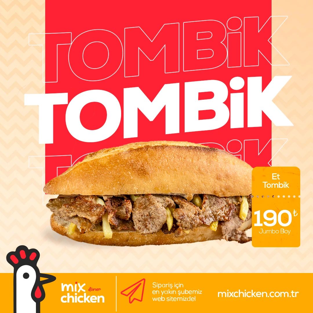 Beef tombik post with a large “Tombik” headline