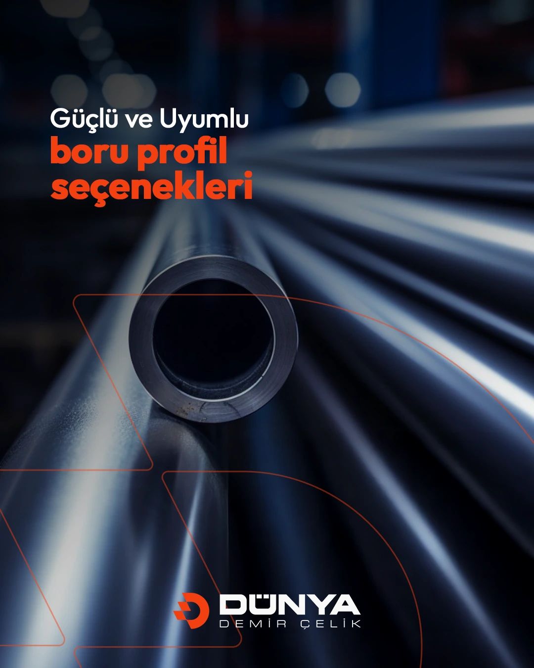 “Güçlü ve uyumlu boru profil seçenekleri” yazan, yakın kadraj çelik boru gönderisi