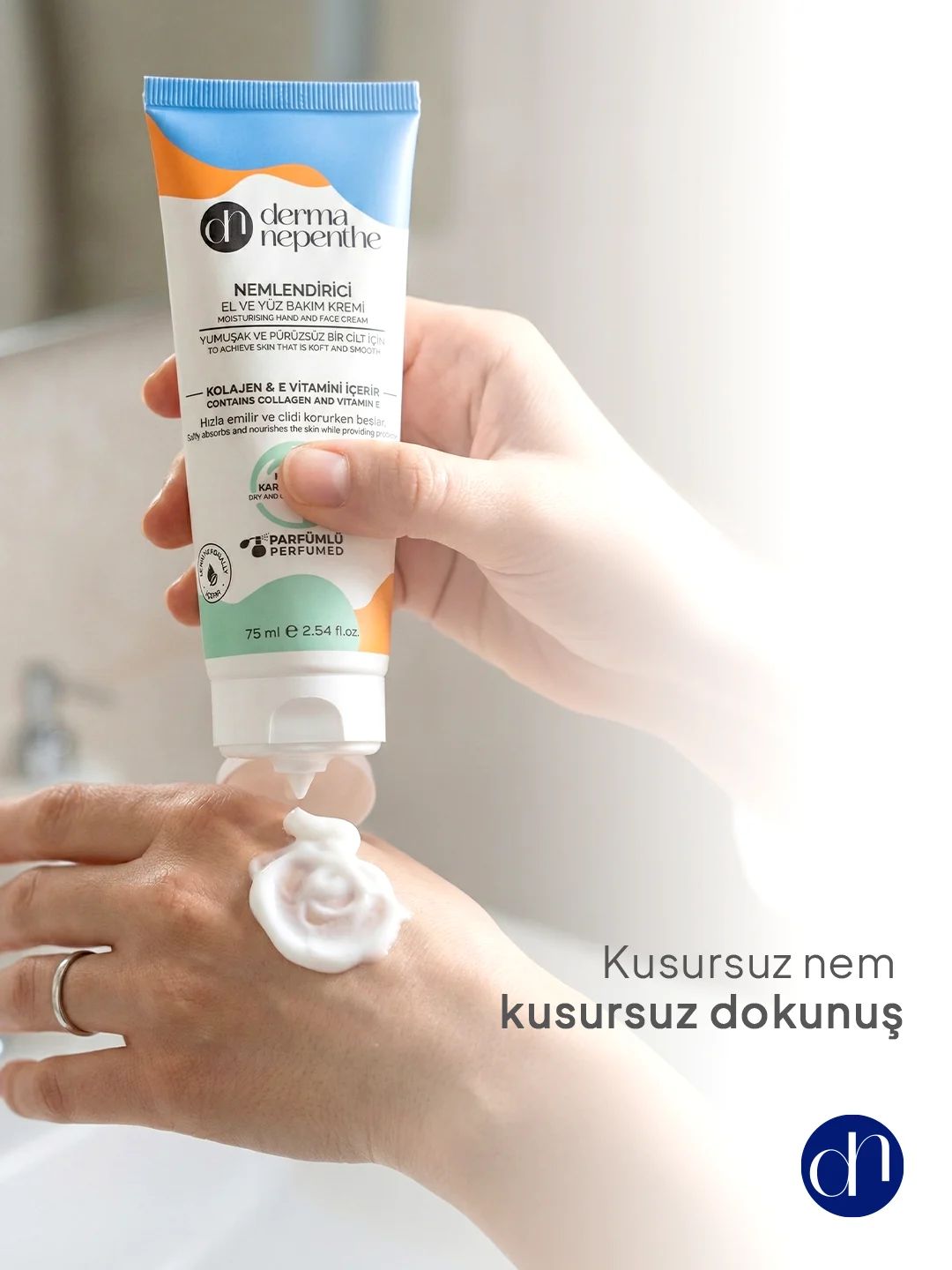 Ele sürülen Derma Nepenthe el ve yüz kremi