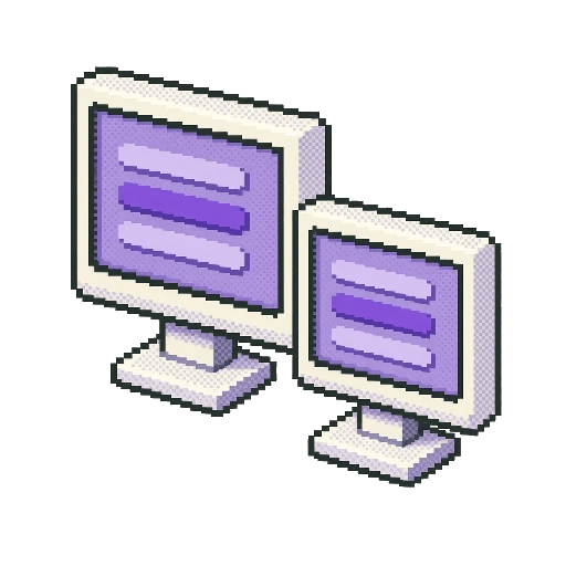 Icon of a large and a small screen sharing the same inner layout